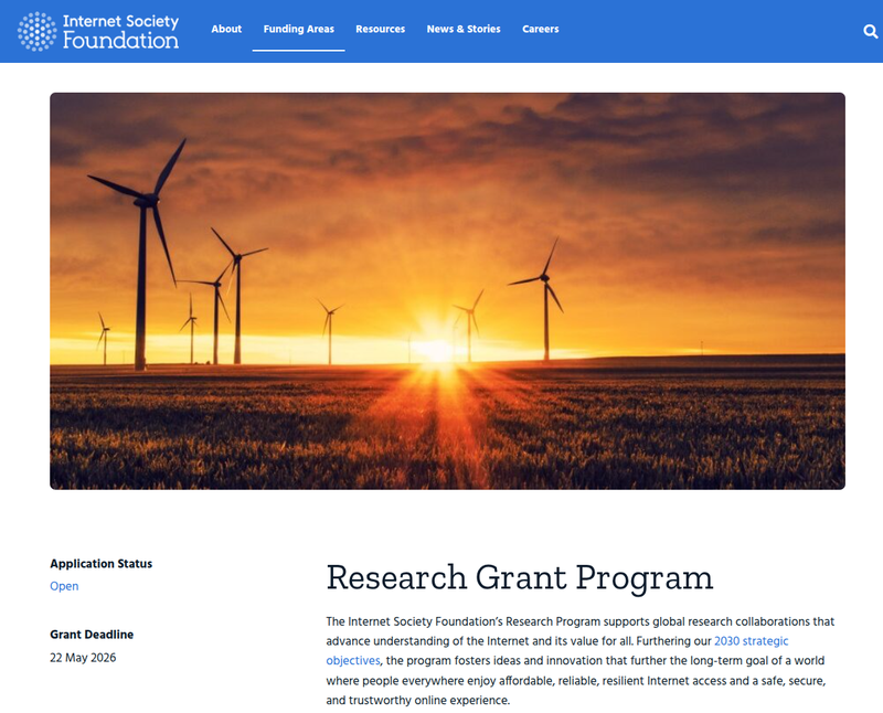 ISOC Foundation Call for Applications for Research Grant Program